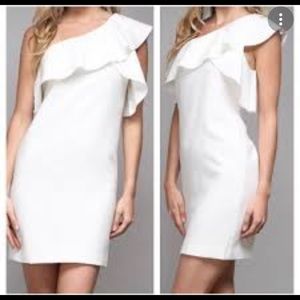 Lulu’s White mini Dress one shoulder